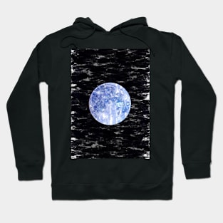 Bright Blue Moon Night Sky. For Moon Lovers. Bright Moon Collection Hoodie